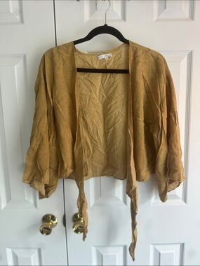 Honey Belle Light Mustard Open-Front Top